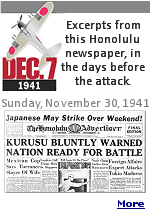 The attack on December 7, 1941 wasn't a total surprise to people in Hawaii. Click open the November 30th edition of this newspaper.